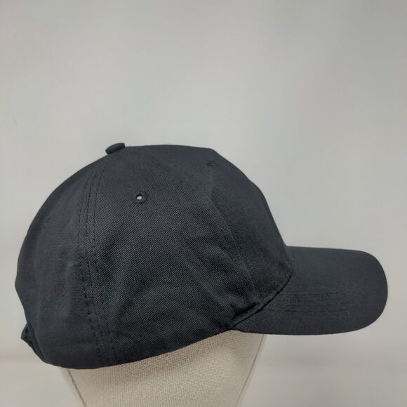 GE Strapback Hat Black One Size Embroidered Logo Adjustable 6 Panel - Picture 4 of 7
